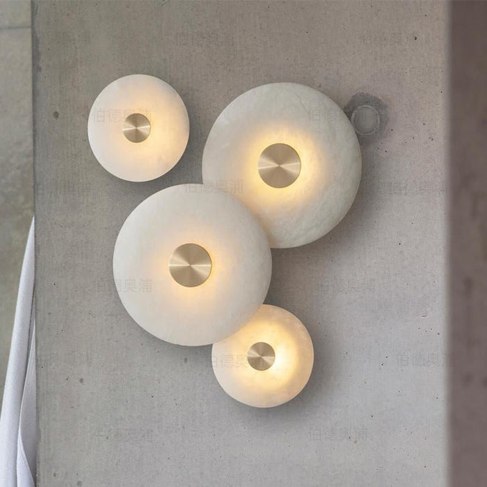 Disc Shaped Alabaster Wall Light - Simprolos