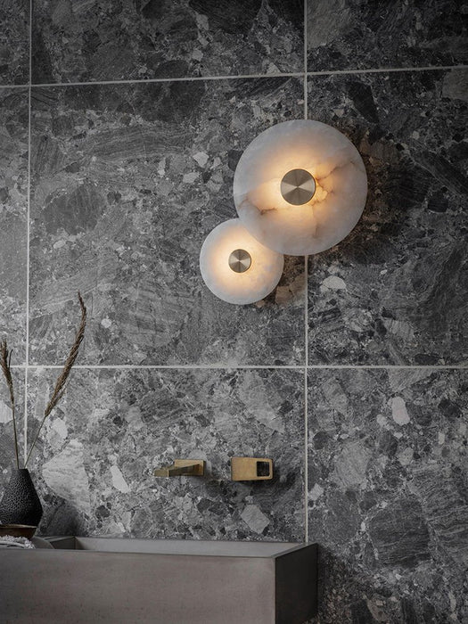 Disc Shaped Alabaster Wall Light - Simprolos