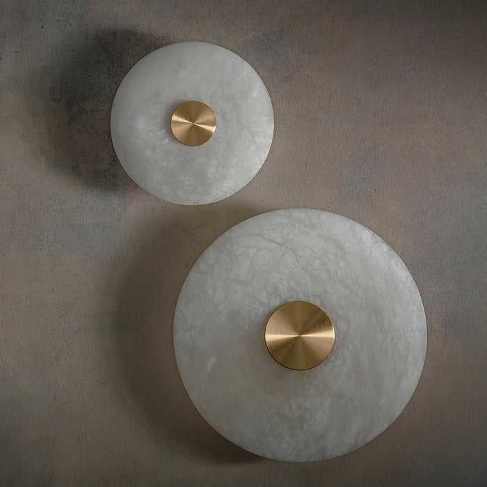 Disc Shaped Alabaster Wall Light - Simprolos