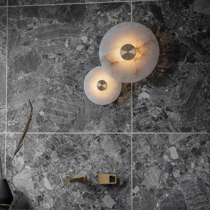 Disc Shaped Alabaster Wall Light - Simprolos