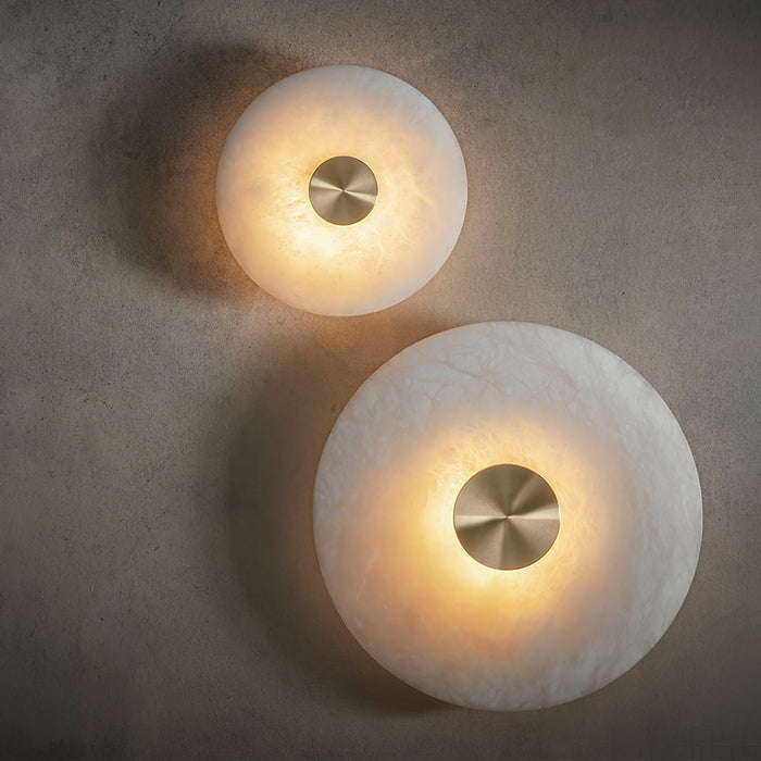 Disc Shaped Alabaster Wall Light - Simprolos