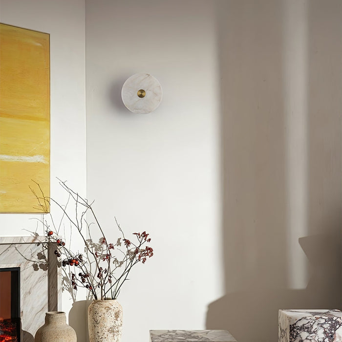 Disc Shaped Alabaster Wall Light - Simprolos