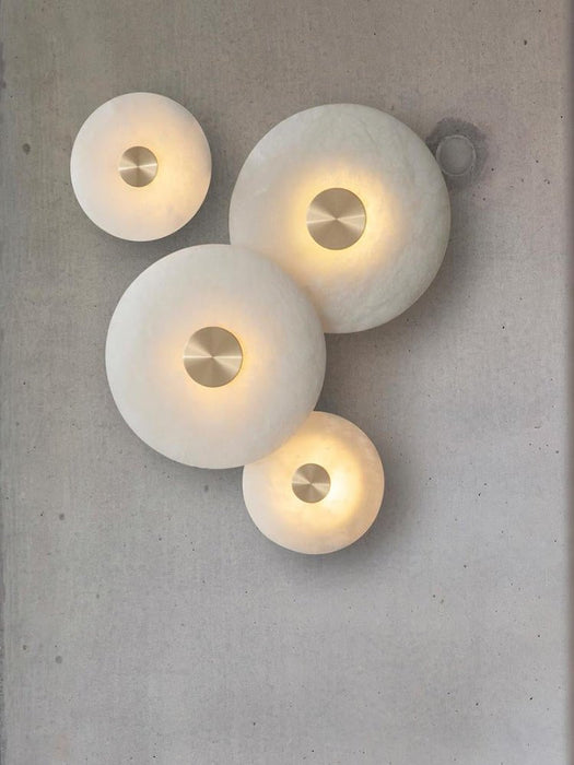 Disc Shaped Alabaster Wall Light - Simprolos