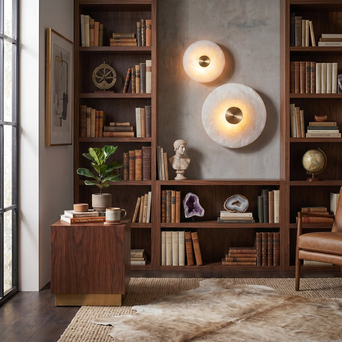 Disc Shaped Alabaster Wall Light - Simprolos