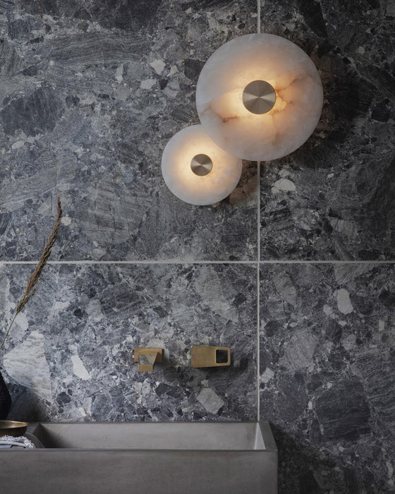 Disc Shaped Alabaster Wall Light - Simprolos