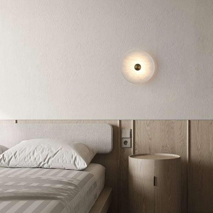 Disc Shaped Alabaster Wall Light - Simprolos