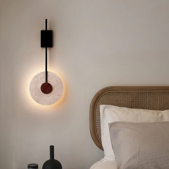 Disc Travertine Wall Lamp - Simprolos