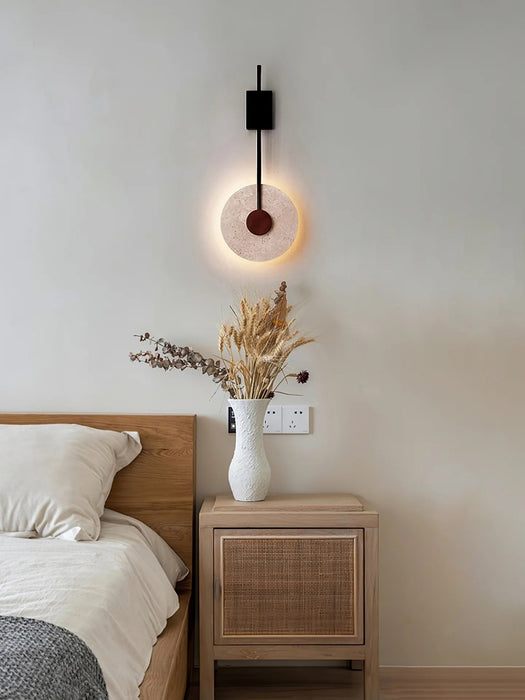 Disc Travertine Wall Lamp - Simprolos
