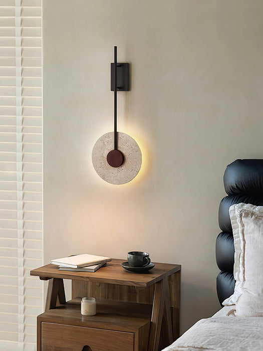 Disc Travertine Wall Lamp - Simprolos