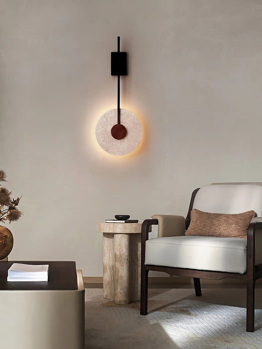 Disc Travertine Wall Lamp - Simprolos