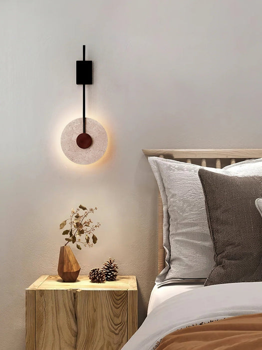 Disc Travertine Wall Lamp - Simprolos