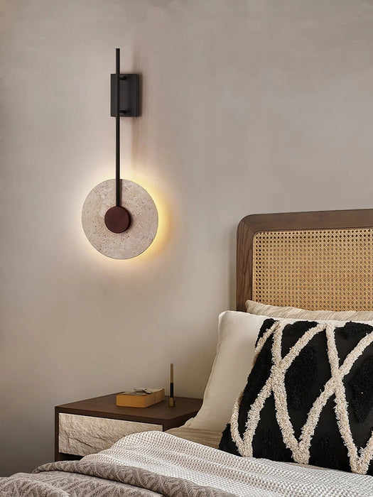 Disc Travertine Wall Lamp - Simprolos