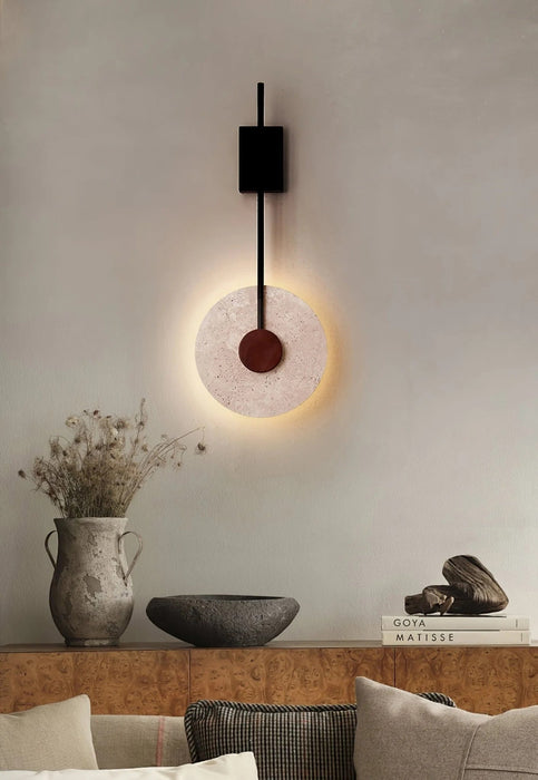 Disc Travertine Wall Lamp - Simprolos