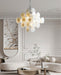 Disc White Glass Chandelier - Simprolos