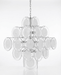 Disc White Glass Chandelier - Simprolos