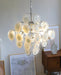 Disc White Glass Chandelier - Simprolos