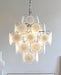 Disc White Glass Chandelier - Simprolos