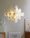 Disc White Glass Chandelier - Simprolos
