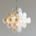 Disc White Glass Chandelier - Simprolos