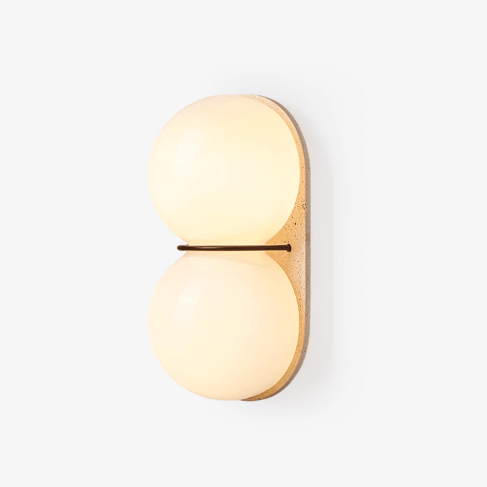 Double Globe Travertine Wall Sconce - Simprolos
