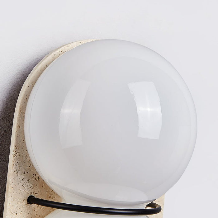 Double Globe Travertine Wall Sconce - Simprolos