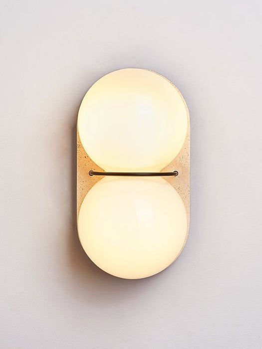 Double Globe Travertine Wall Sconce - Simprolos