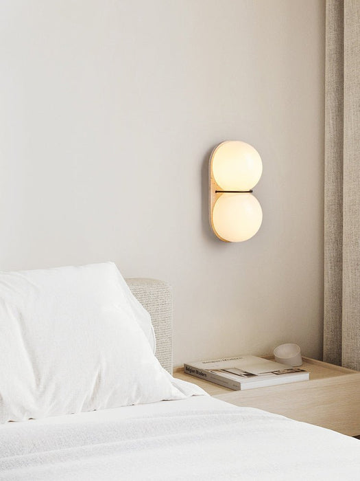 Double Globe Travertine Wall Sconce - Simprolos