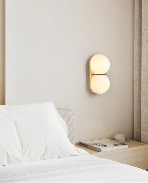 Double Globe Travertine Wall Sconce - Simprolos
