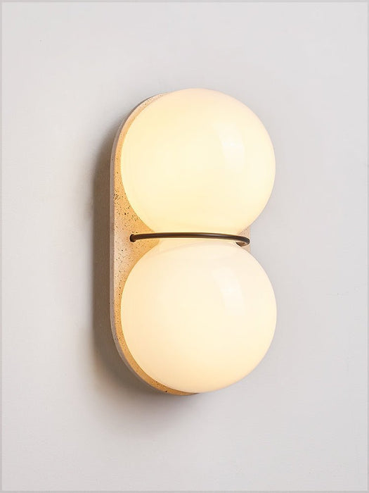 Double Globe Travertine Wall Sconce - Simprolos