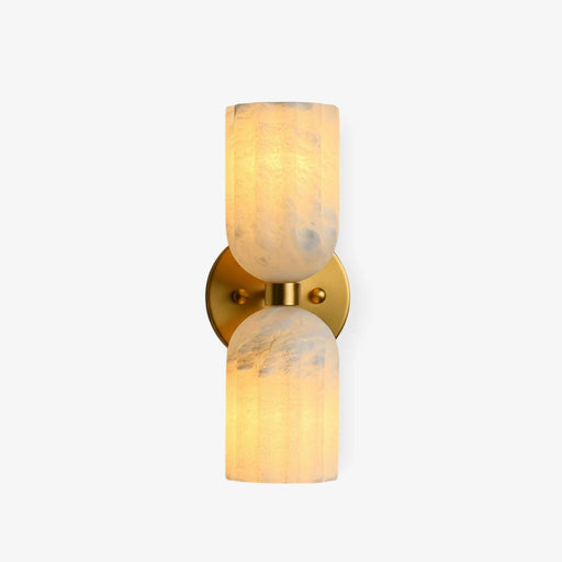 Dual Alabaster Ribbed Wall Sconce - Simprolos