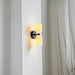 Dual Alabaster Ribbed Wall Sconce - Simprolos