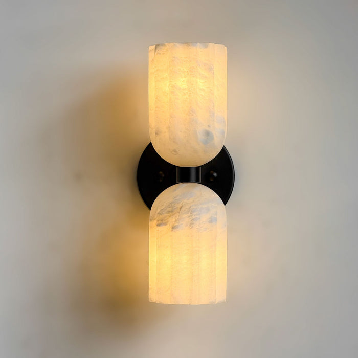 Dual Alabaster Ribbed Wall Sconce - Simprolos