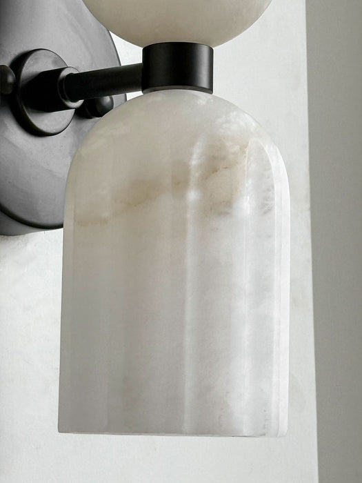 Dual Alabaster Ribbed Wall Sconce - Simprolos