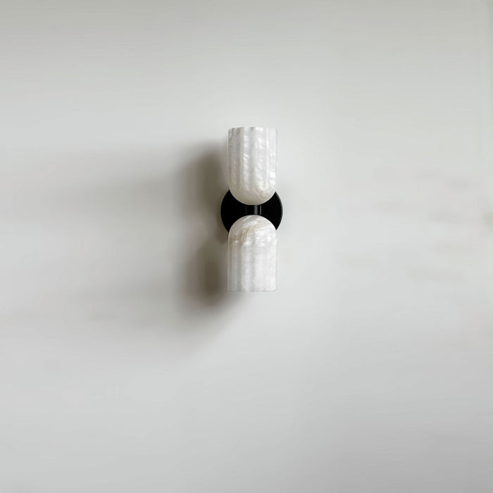 Dual Alabaster Ribbed Wall Sconce - Simprolos