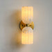 Dual Alabaster Ribbed Wall Sconce - Simprolos