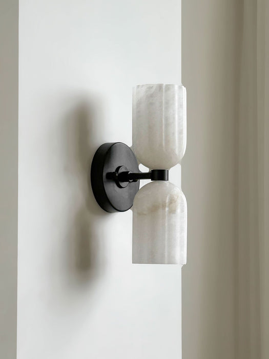 Dual Alabaster Ribbed Wall Sconce - Simprolos