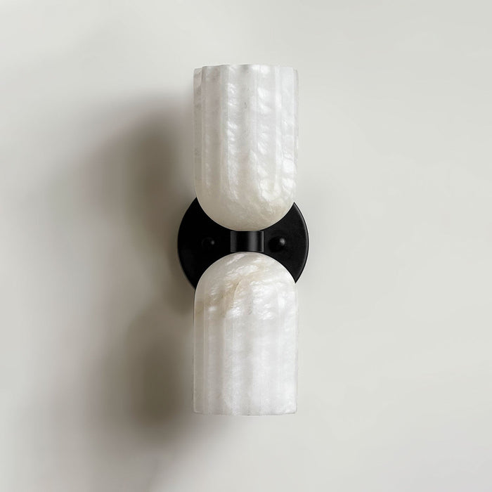 Dual Alabaster Ribbed Wall Sconce - Simprolos