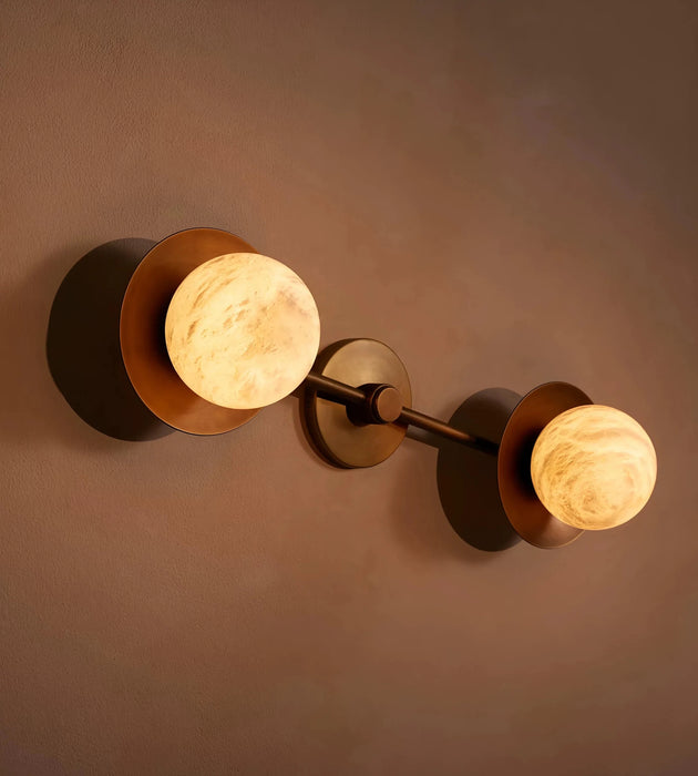 Dual Halo Alabaster Wall Light - Simprolos