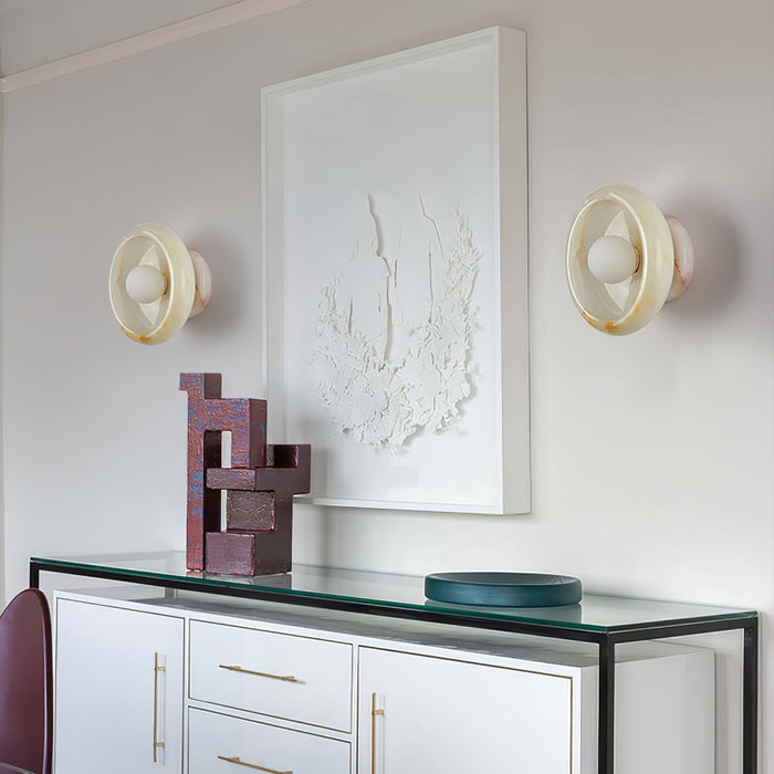 Eclipse Jade Alabaster Wall Sconce - Simprolos