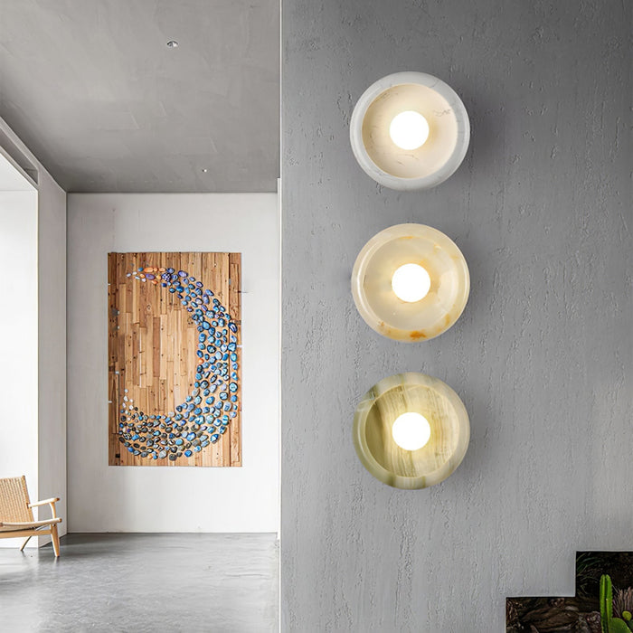 Eclipse Jade Alabaster Wall Sconce - Simprolos