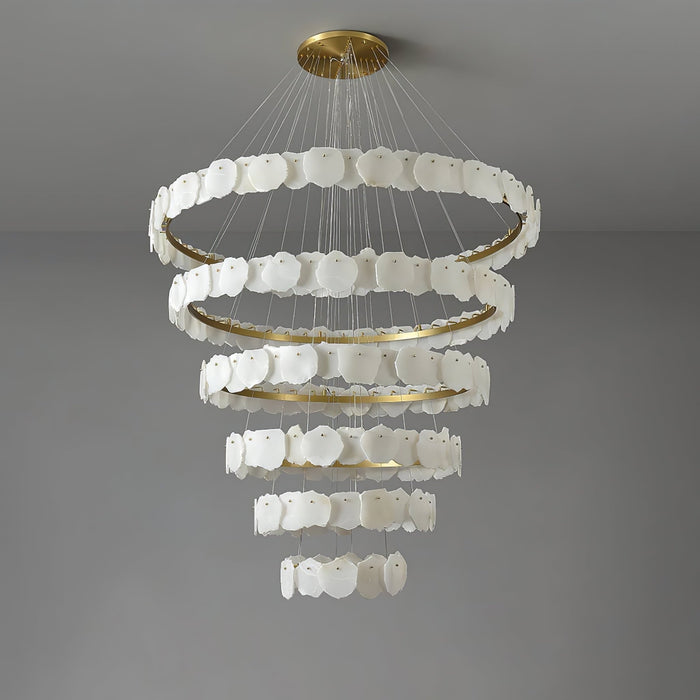 Ecliptica Spiral Alabaster Chandelier - Simprolos