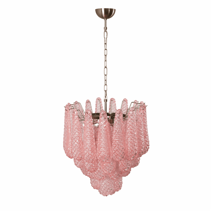 Pink Glass Droplet Chandelier Vakkerlight