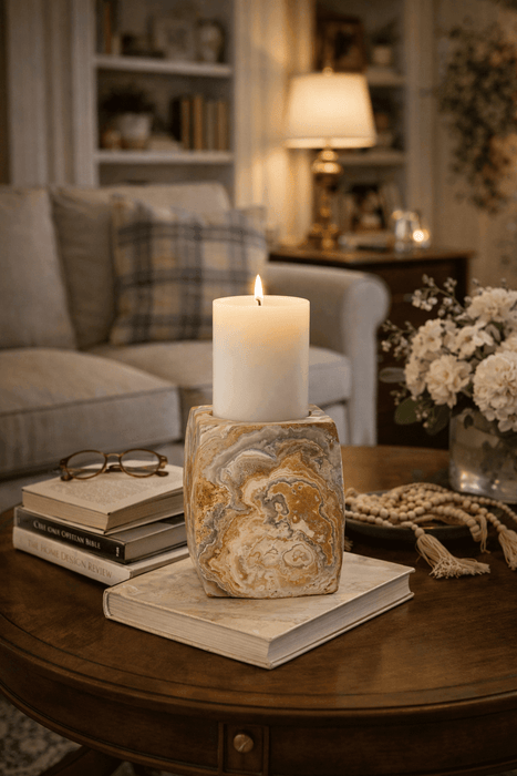 Elara Agate Candle Holder - Simprolos