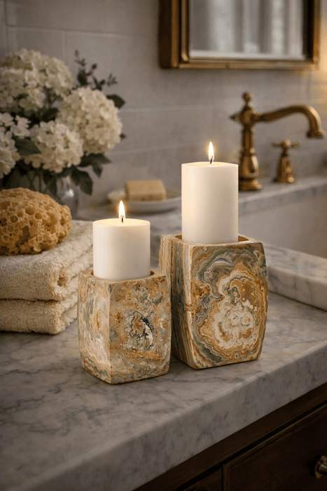 Elara Agate Candle Holder - Simprolos