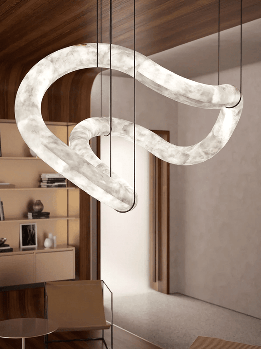 Ethereal Wave Alabaster Chandelier - Simprolos