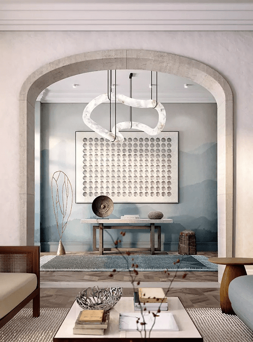 Ethereal Wave Alabaster Chandelier - Simprolos