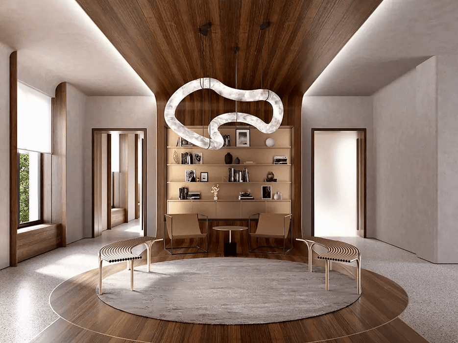 Ethereal Wave Alabaster Chandelier - Simprolos