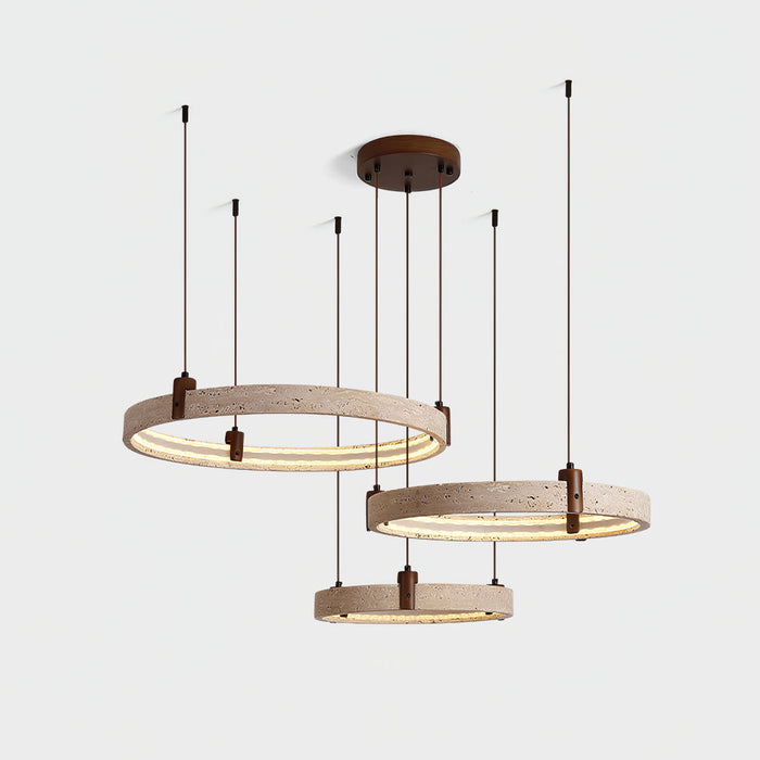 Celestial Orbit Travertine Chandelier Simprolos