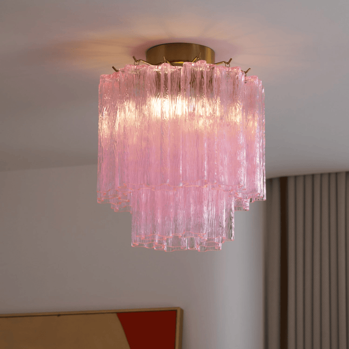 Fiora Pink Glass Ceiling Lamp - Simprolos