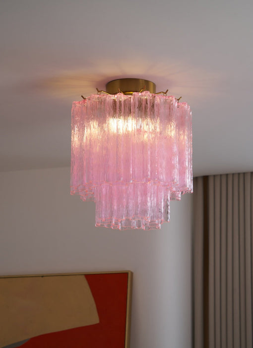 Fiora Pink Glass Ceiling Lamp - Simprolos